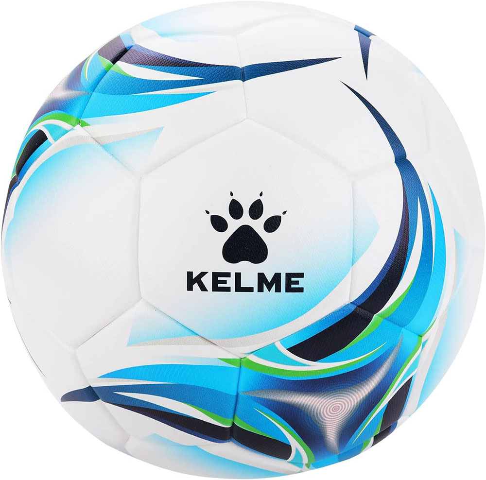 Мяч футбольный KELME Vortex 18.2, Размер 5, Цвет Бело-синий